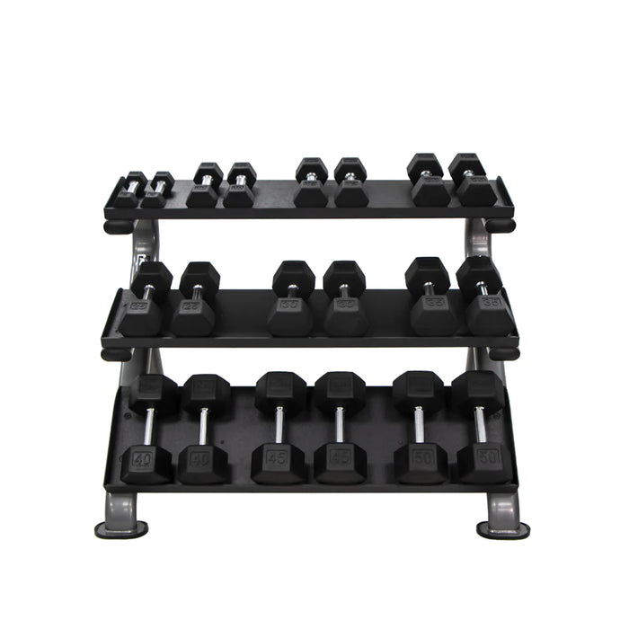 TKO 3-Tier Horizontal Dumbbell Rack With Oval Tubing