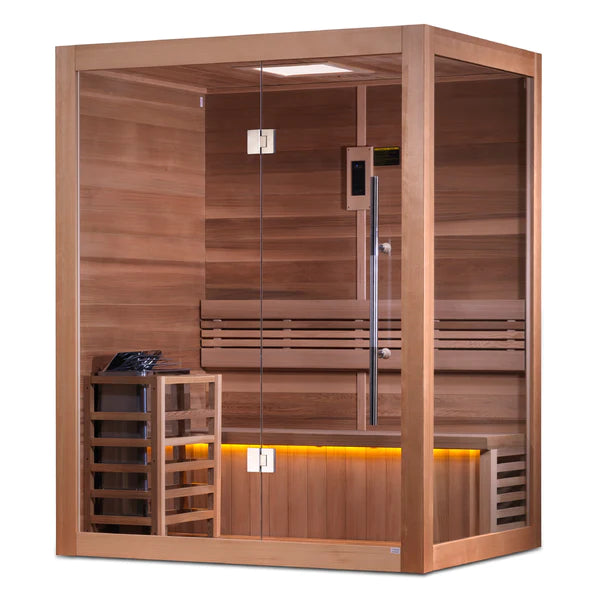 Golden Designs "Hanko Edition" 2-Person Indoor Traditional Sauna (GDI-7202-01) - Canadian Red Cedar Interior