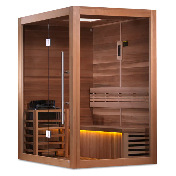 Golden Designs "Hanko Edition" 2-Person Indoor Traditional Sauna (GDI-7202-01) - Canadian Red Cedar Interior