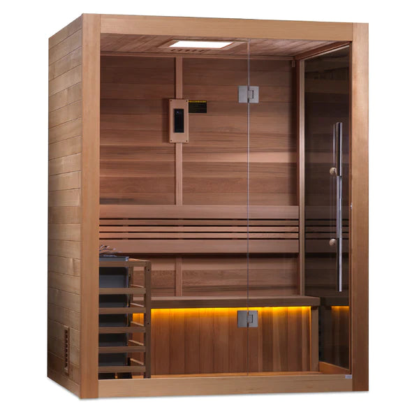 Golden Designs "Hanko Edition" 2-Person Indoor Traditional Sauna (GDI-7202-01) - Canadian Red Cedar Interior