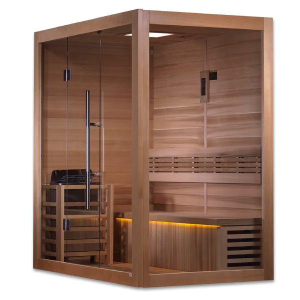 Golden Designs "Forssa Edition" 3-Person Indoor Traditional Sauna (GDI-7203-01) - Canadian Red Cedar Interior