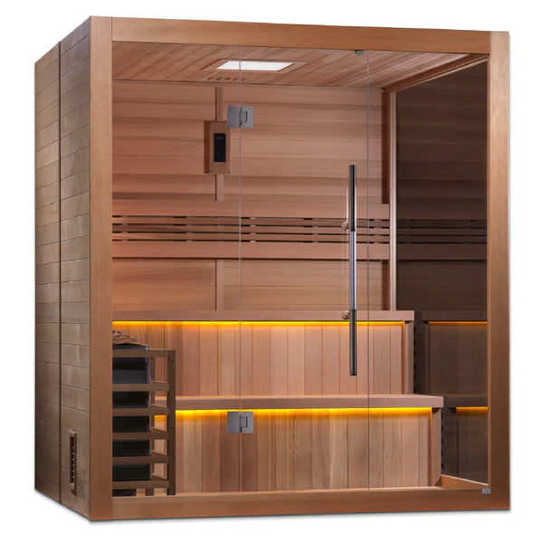 Golden Designs "Kuusamo Edition" 6 Person Indoor Traditional Sauna (GDI-7206-01) - Canadian Red Cedar Interior