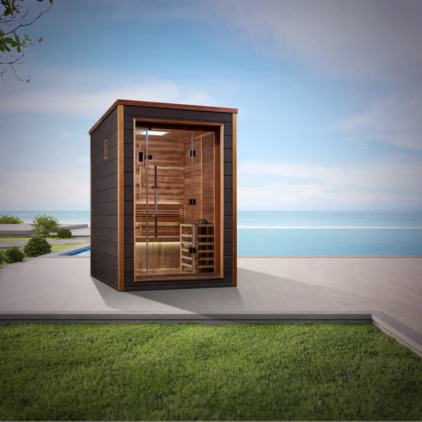 Golden Designs Narvik 2-Person Outdoor Traditional Sauna (GDI-8202-01) - Canadian Red Cedar Interior