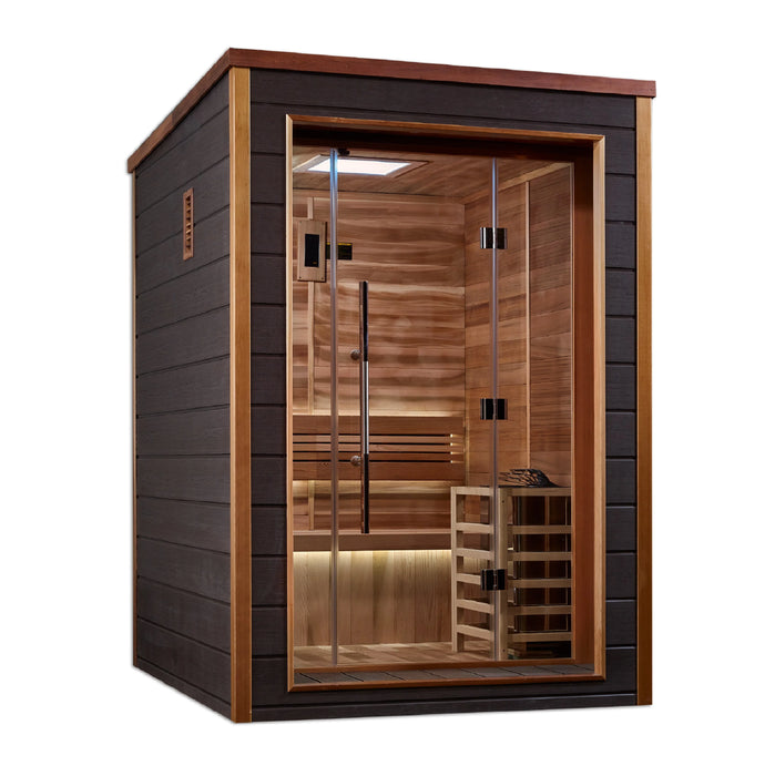 Golden Designs Narvik 2-Person Outdoor Traditional Sauna (GDI-8202-01) - Canadian Red Cedar Interior