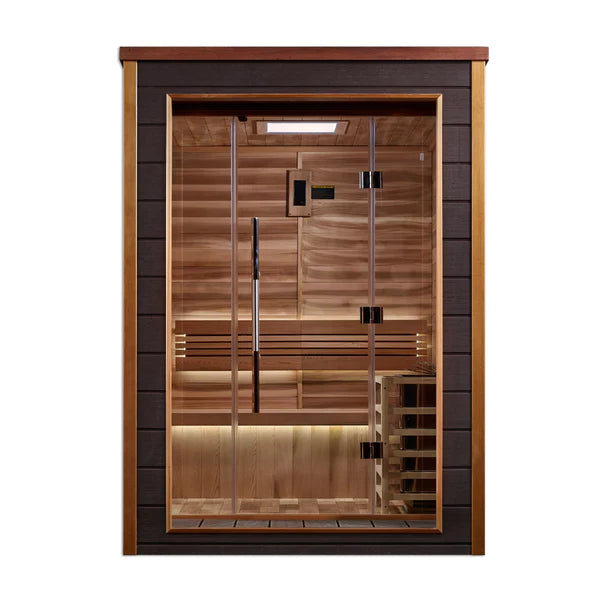 Golden Designs Narvik 2-Person Outdoor Traditional Sauna (GDI-8202-01) - Canadian Red Cedar Interior