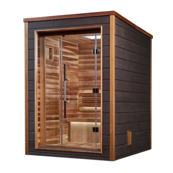 Golden Designs Narvik 2-Person Outdoor Traditional Sauna (GDI-8202-01) - Canadian Red Cedar Interior