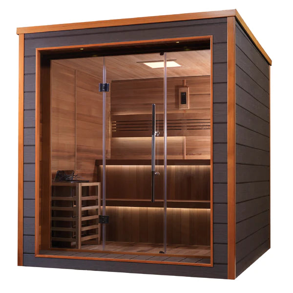 Golden Designs Bergen 6-Person Outdoor Traditional Sauna (GDI-8206-01) - Canadian Red Cedar Interior