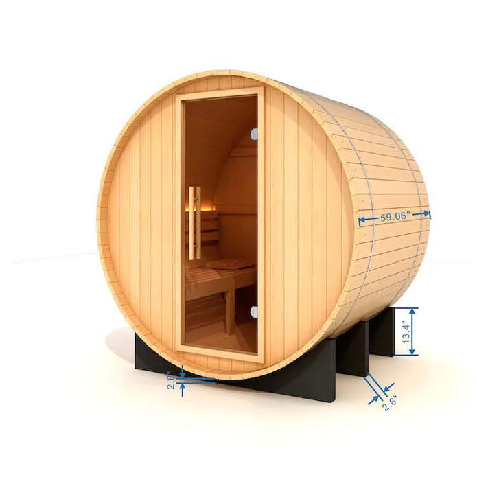 Golden Designs "St. Moritz" 2 Person Barrel Traditional Steam Sauna -  Pacific Cedar