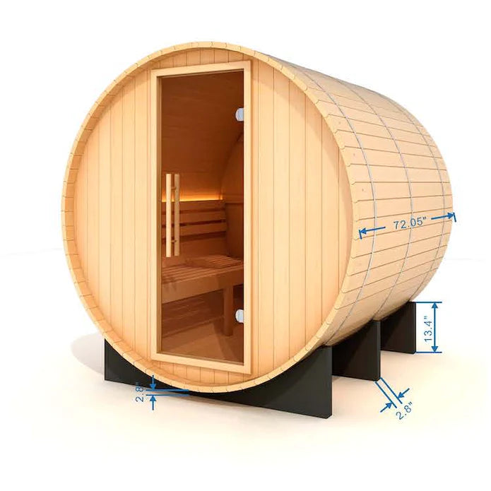 Golden Designs "Arosa" 4-Person Barrel Traditional Steam Sauna -  Pacific Cedar