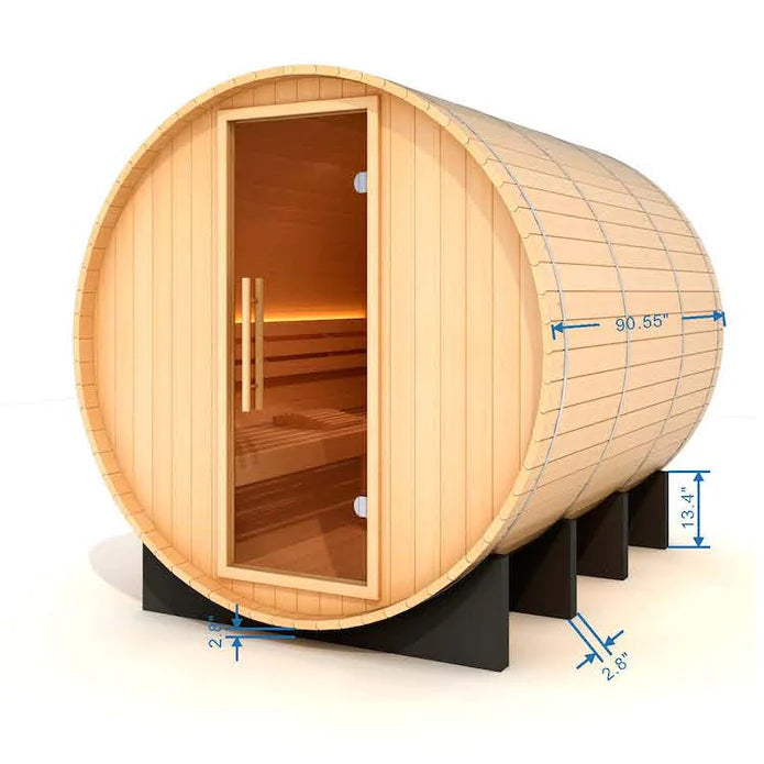 Golden Designs "Klosters" 6 Person Barrel Traditional Steam Sauna -  Pacific Cedar