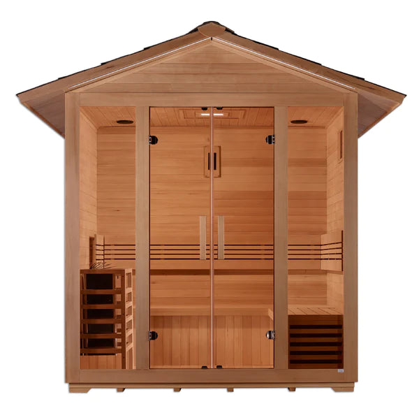 Golden Designs "Vorarlberg" 5 Person Traditional Outdoor Sauna -  Canadian Hemlock