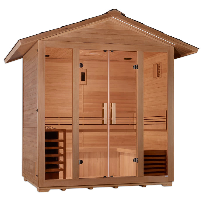 Golden Designs "Vorarlberg" 5 Person Traditional Outdoor Sauna -  Canadian Hemlock