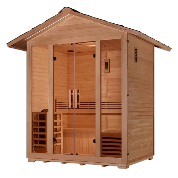 Golden Designs "Vorarlberg" 5 Person Traditional Outdoor Sauna -  Canadian Hemlock