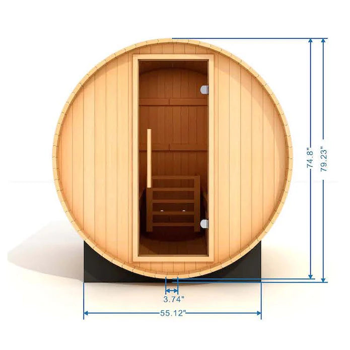 Golden Designs "St. Moritz" 2 Person Barrel Traditional Steam Sauna -  Pacific Cedar