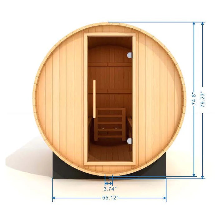 Golden Designs "Arosa" 4-Person Barrel Traditional Steam Sauna -  Pacific Cedar