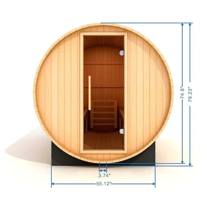 Golden Designs "Klosters" 6 Person Barrel Traditional Steam Sauna -  Pacific Cedar