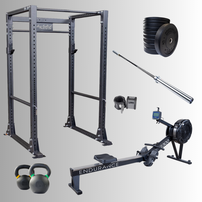 Body-Solid Total Strength Garage Gym Power Rack Package