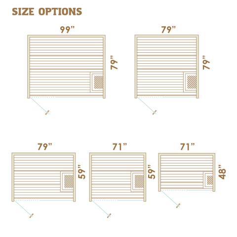 Auroom Libera 2-6 Person Designer Indoor Sauna | Wood Front