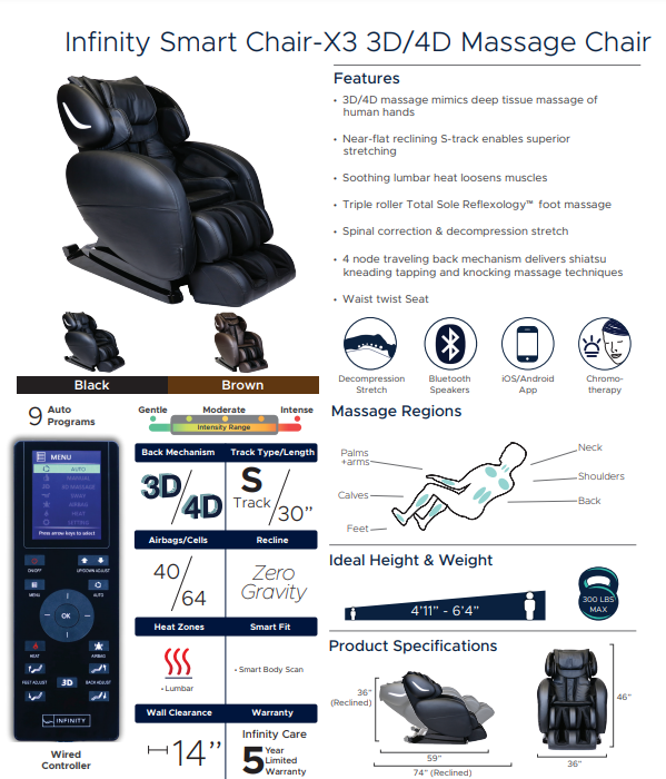 Infinity Smart Chair X3 3D/4D Massage Chair