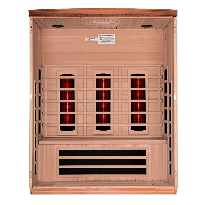 Dynamic Sauna Lugano 3-Person Full Spectrum  Near Zero EMF (Under 2MG) FAR Infrared Sauna (Canadian Hemlock)