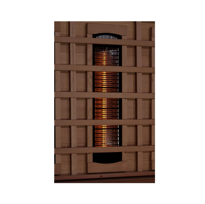 Golden Designs 3-Person Full Spectrum PureTech Near Zero EMF FAR Infrared Sauna with Himalayan Salt Bar GDI-8230-01