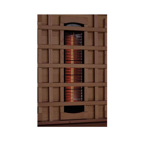 Golden Designs 2-Person Full Spectrum PureTech Near Zero EMF FAR Infrared Sauna with Himalayan Salt Bar