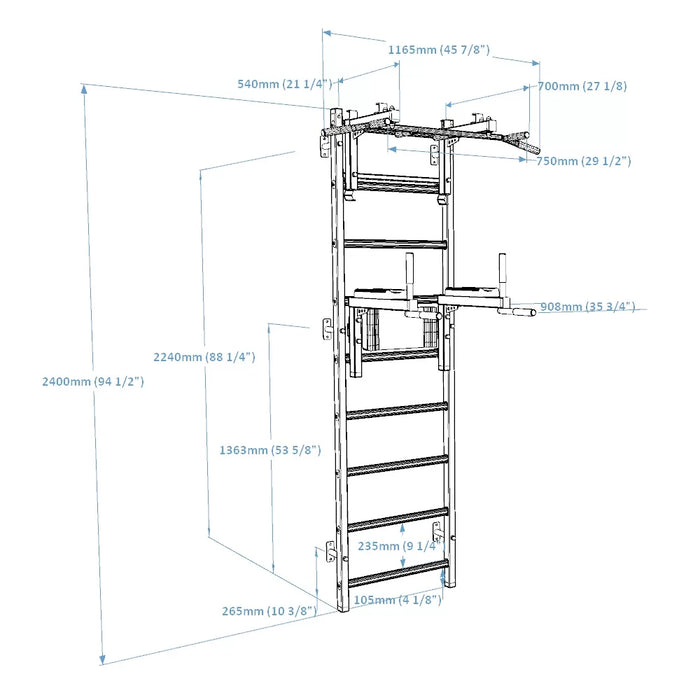 BenchK 732 Wall Bar Home Gym