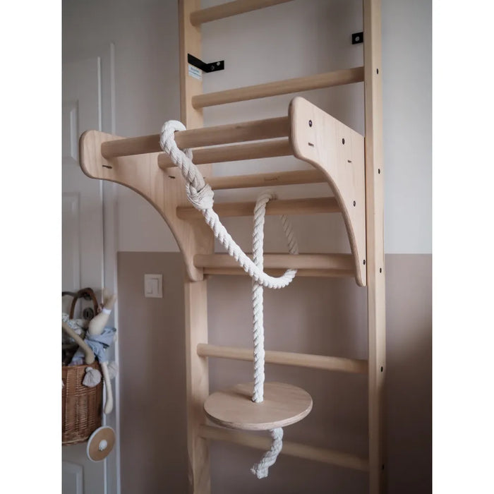 BenchK 112-A204 Children's Swedish Ladder Wall Bar Home Gym with Gymnastics Accessories & Removable Desktop