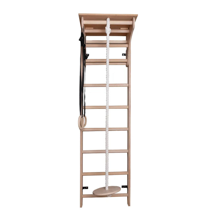 BenchK 112-A204 Children's Swedish Ladder Wall Bar Home Gym with Gymnastics Accessories & Removable Desktop