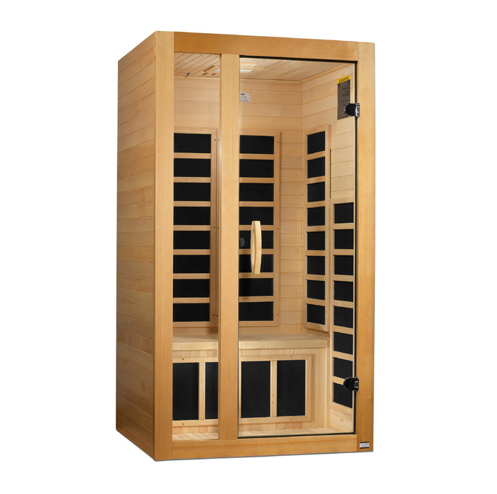 Dynamic Gracia 1-2-Person Low EMF (Under 8MG) FAR Infrared Sauna (Canadian Hemlock)