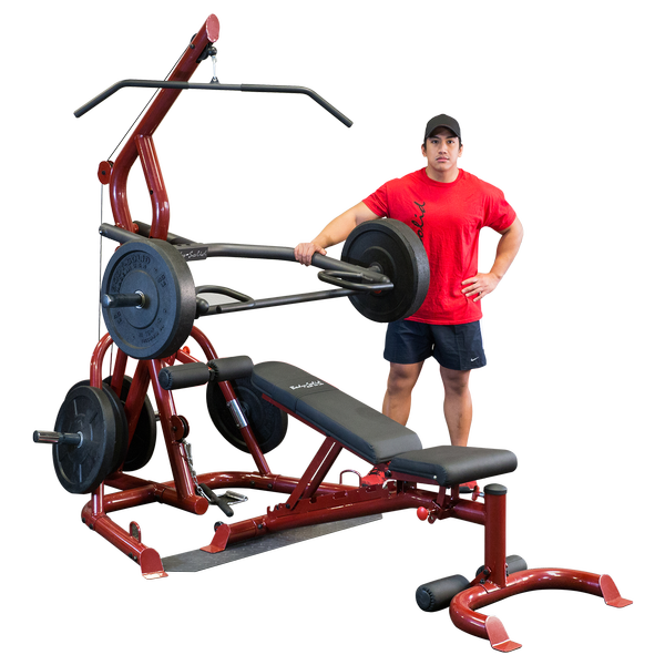 Body-Solid GLGS100P4 Corner Leverage Home Gym Package, Including GFID100 Bench