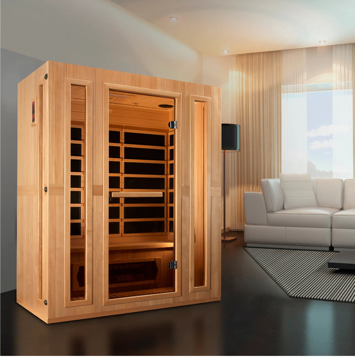 Maxxus Trinity Dual Tech 3-person Low EMF FAR Infrared Sauna (Canadian Hemlock)