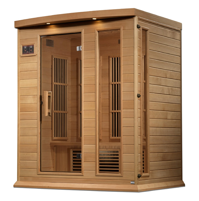 Maxxus 3-Person Near Zero EMF (Under 2MG) FAR Infrared Sauna (Canadian Hemlock)