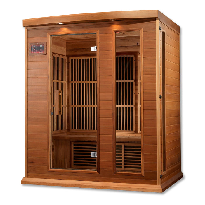 Maxxus 3-Person Near Zero EMF (Under 2MG) FAR Infrared Sauna (Canadian Red Cedar)