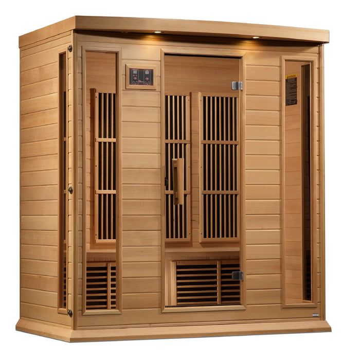 Maxxus 4-Person Corner Near Zero EMF (Under 2MG) FAR Infrared Sauna (Canadian Hemlock)