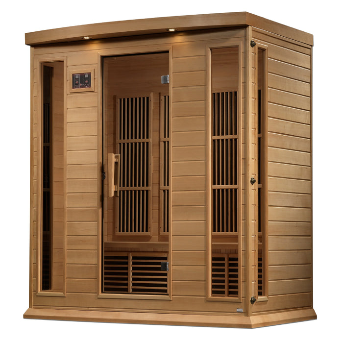 Maxxus 4-Person Corner Near Zero EMF (Under 2MG) FAR Infrared Sauna (Canadian Hemlock)