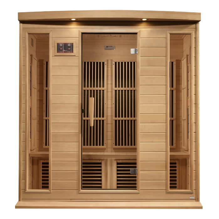 Maxxus 4-Person Corner Near Zero EMF (Under 2MG) FAR Infrared Sauna (Canadian Hemlock)