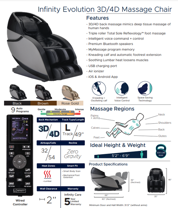 Infinity Evolution Massage Chair (Certified Pre-Owned | Grade A)