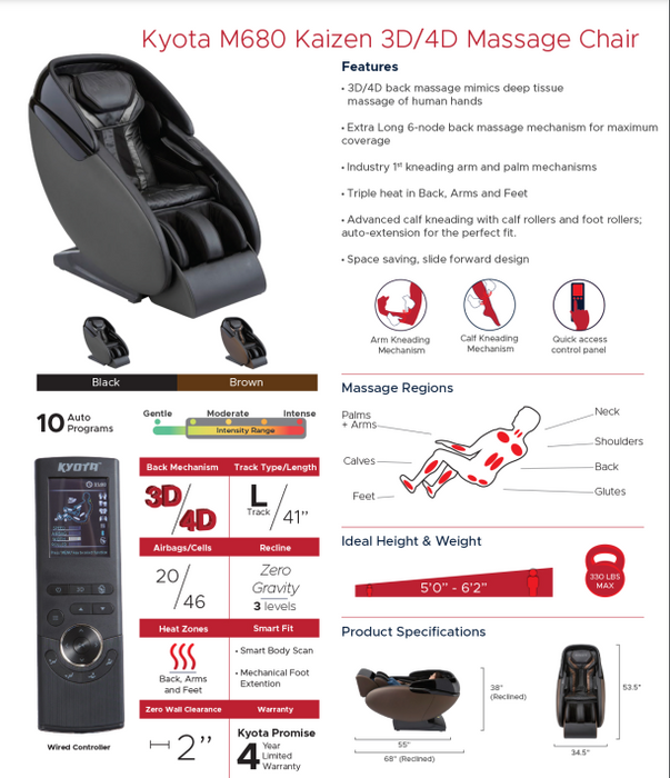 Kyota Kaizen M680 Massage Chair (Certified Pre-Owned)