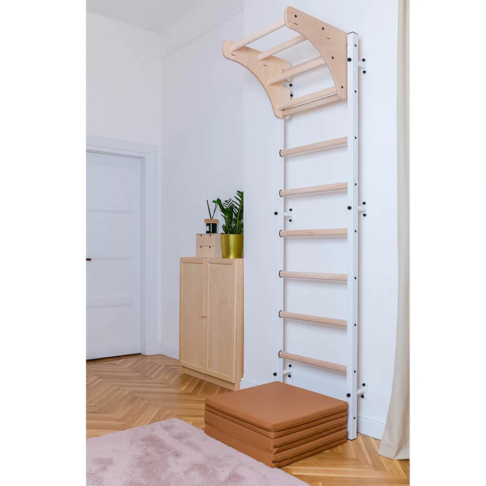 BenchK 711 Basic Wall Bar Home Gym with Wooden Pull Up Bar