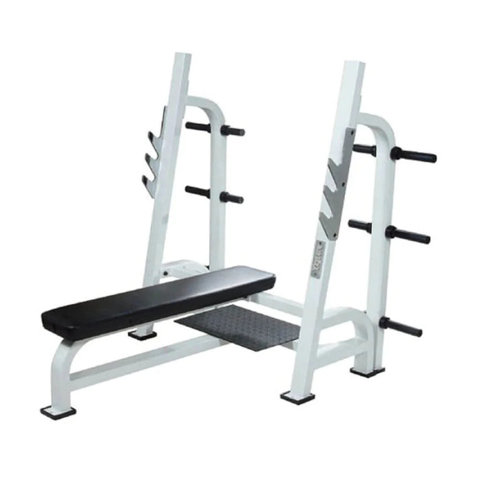 York Barbell STS Olympic Flat Bench with Gun Racks